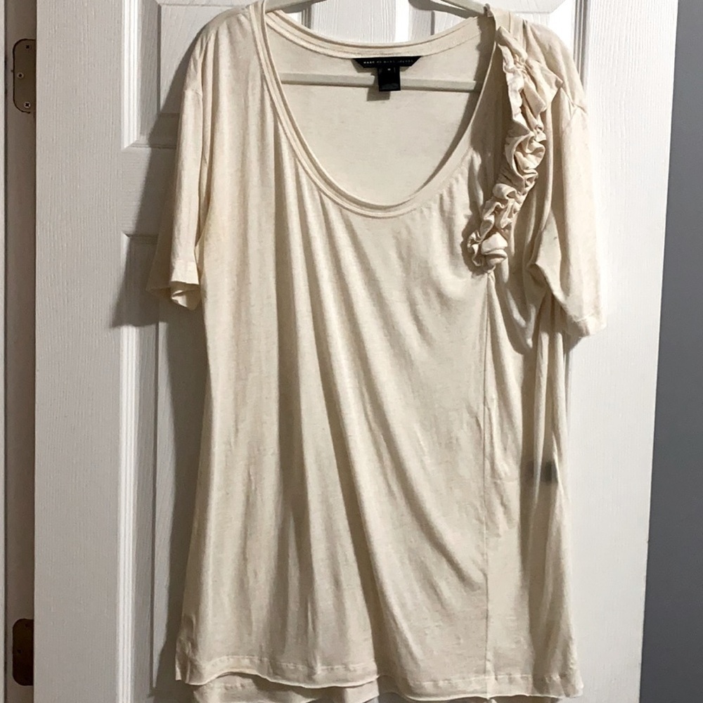 Marc by Marc Jacobs Cream Melange Ruffle Tee